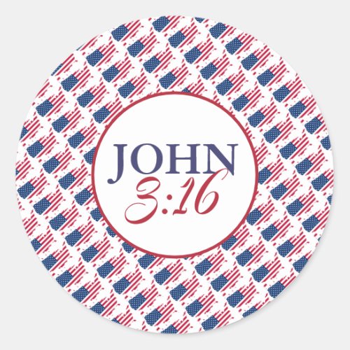 US AMERICA God So Loved The World John 316 Classic Round Sticker