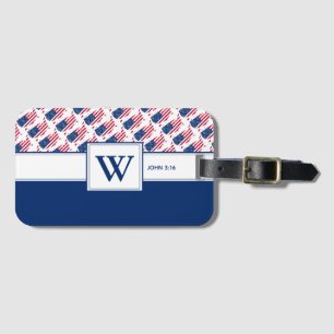 US AMERICA Monogram Christian Scripture Luggage Luggage Tag