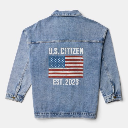 US American citizen 2023 with flag for new citizen Denim Jacket