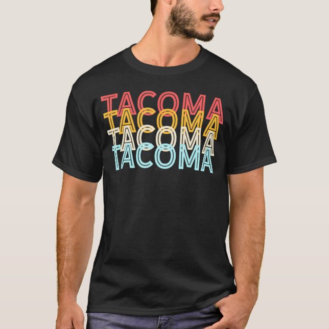 Us American City 70's Usa Tacoma T-Shirt (Front)