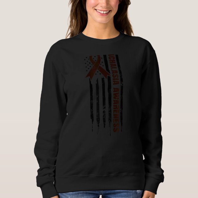 Us American Flag Achalasia Awareness Sweatshirt (Front)