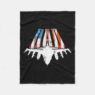 Us American Flag Air Fighter Jet Fathers Day 4th O Fleece Blanket