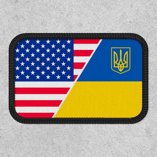 US American flag and Ukraine Ukrainian flag Patch