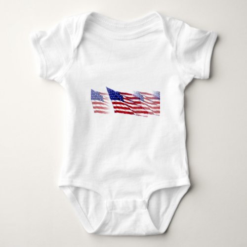 US _ American Flag Baby Bodysuit