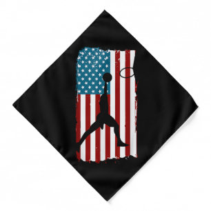 US American Flag Basketball Patriotic Athlete Prin Bandana