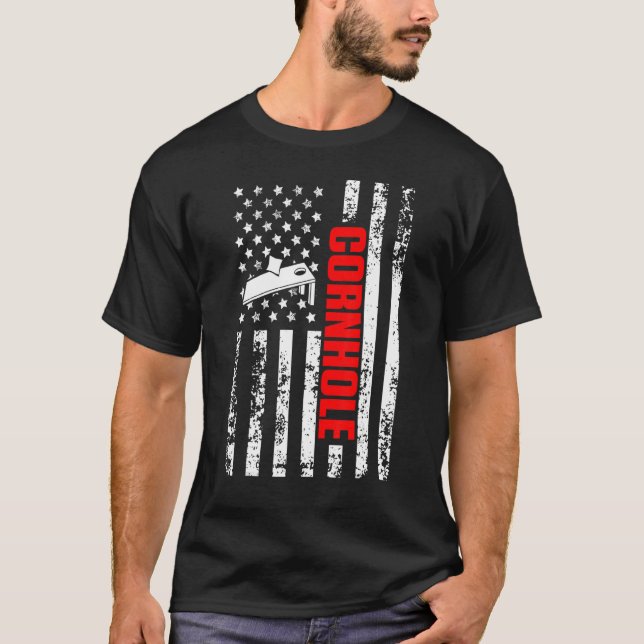 US American Flag Bean Bags Outdoor Sports Patrioti T-Shirt (Front)
