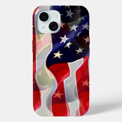 US American Flag iPhone 15 Case