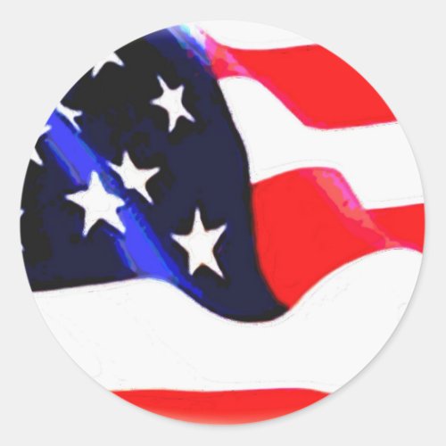 US American Flag Classic Round Sticker