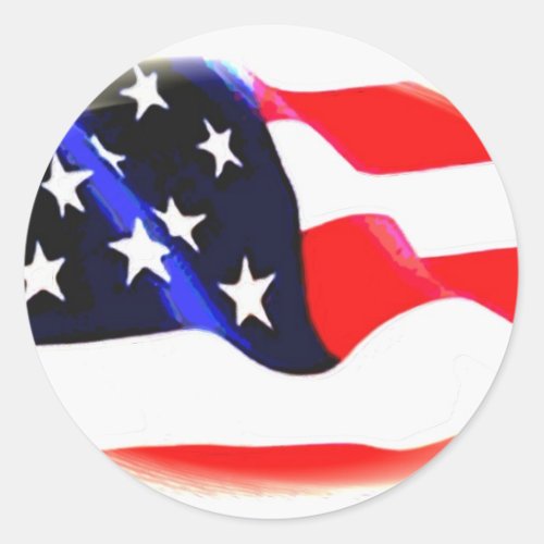 US American Flag Classic Round Sticker