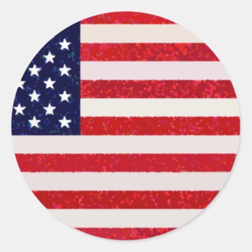 US _ American Flag Classic Round Sticker