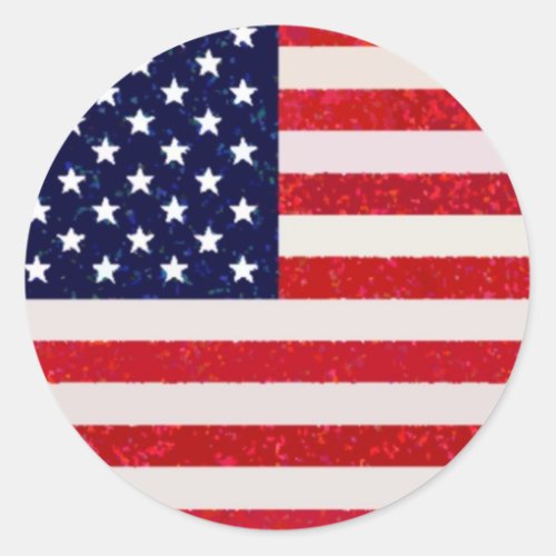 US _ American Flag Classic Round Sticker