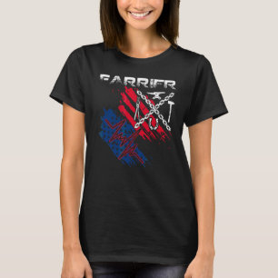 Us American Flag Farrier Heartbeat Blacksmith Hors T-Shirt