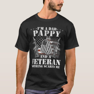 US American Flag Funny I'm A Dad Pappy And A Veter T-Shirt
