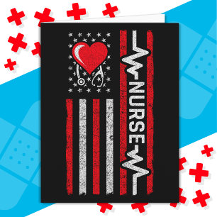 US American Flag Hero Life Nurse Appreciation Card