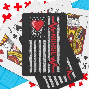 US American Flag Hero Life Nurse Appreciation Poker Cards