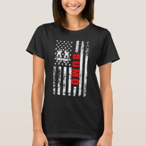 US American Flag Japanese Sports Patriotic Sumo T-Shirt