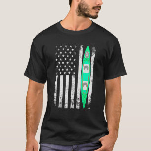 US American Flag Kayak Sports Patriotic Kayaking T-Shirt