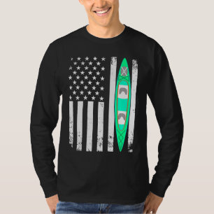 US American Flag Kayak Sports Patriotic Kayaking T-Shirt