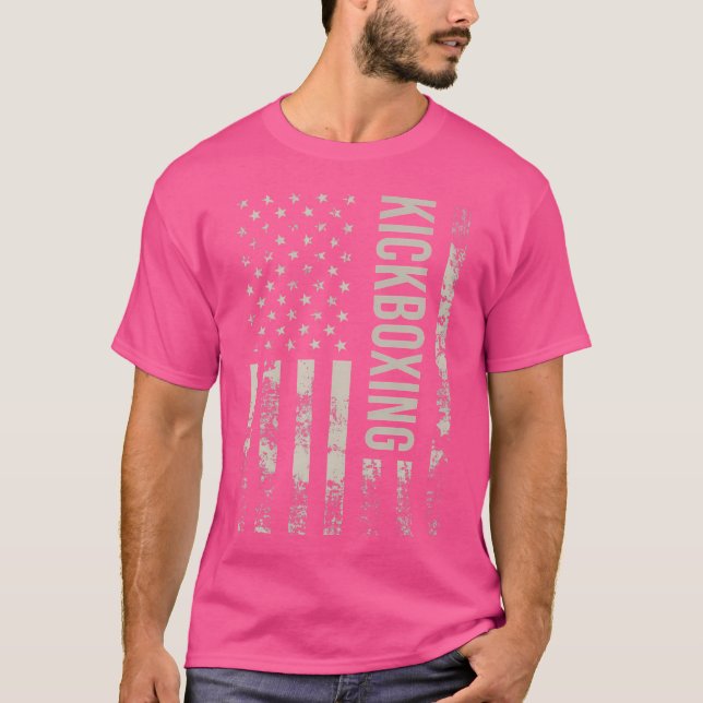Us American Flag Kickboxing T-Shirt (Front)