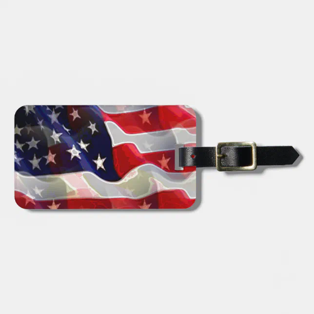 US American Flag Luggage Tag (Front Horizontal)