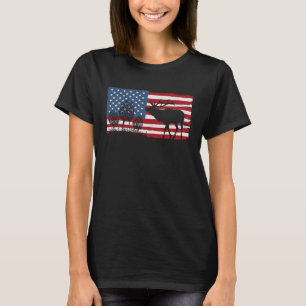 US American Flag Morel Mushroom Hunting Big Game E T-Shirt