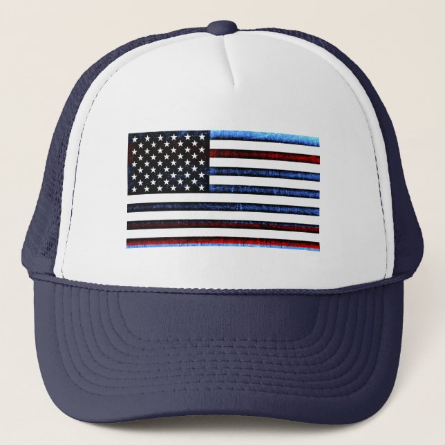 US American Flag Patriotic Red White Blue Cap (Front)