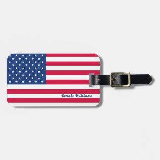 US / American Flag | Personalized Patriotic Luggage Tag