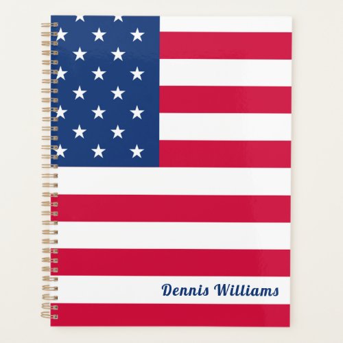 US  American Flag  Personalized Planner