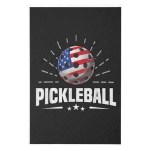 US American Flag Pickleball Player Faux Canvas Print