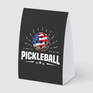 US American Flag Pickleball Player Paper Table Tent