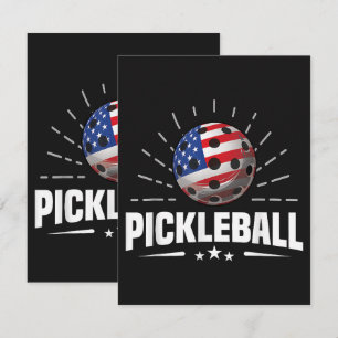 US American Flag Pickleball Player Thank You Card
