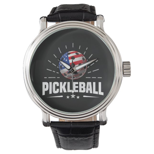 US American Flag Pickleball Player Watch (Front)