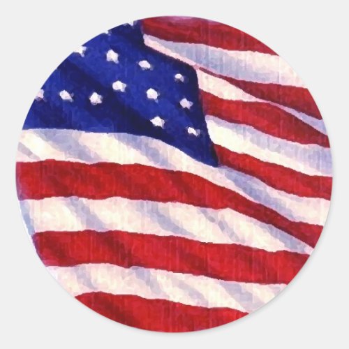 US _ American Flag Pop Art Sticker