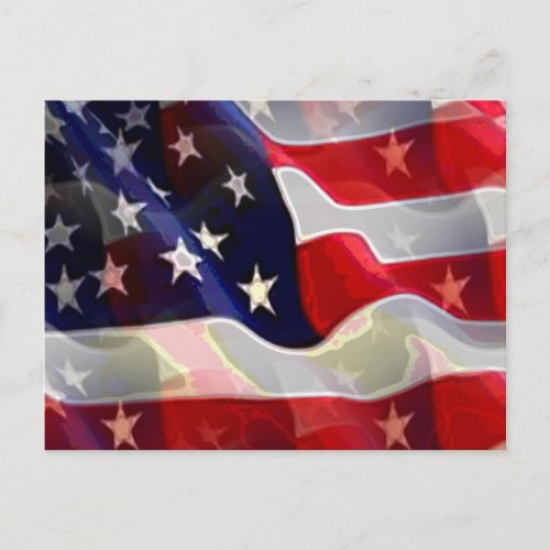 US American Flag Postcard