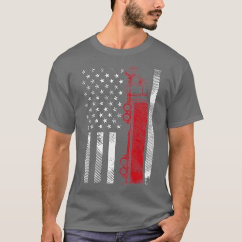 US American Flag Semi Truck Driver 18 Wheeler Truc T_Shirt