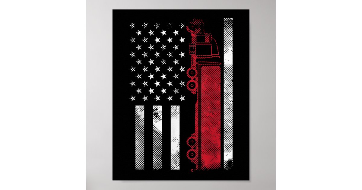 American Flag Semi Truck Driver Gifts Truck Lovers Trucker - Truck Driver -  Tapestry