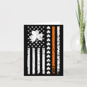 Us american flag shamrocks for st patricks day card