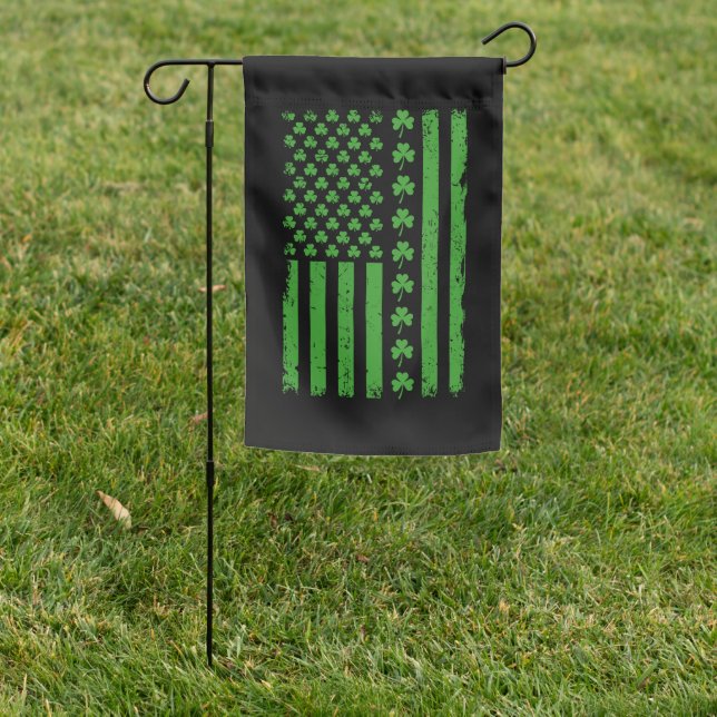 US American Flag Shamrocks St Patricks day (In SItu)