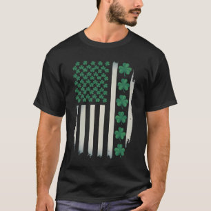 US American Flag Shamrocks St Patricks Day America T-Shirt
