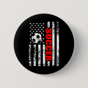Us American Flag Soccer Patriotic Soccer Button