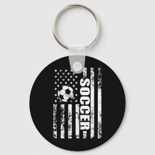 Us American Flag Soccer Patriotic Soccer Keychain