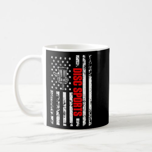 US American Flag Sports Patriotic Disc Golf  Coffee Mug