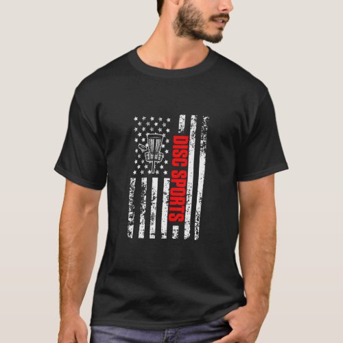 US American Flag Sports Patriotic Disc Golf  T_Shirt