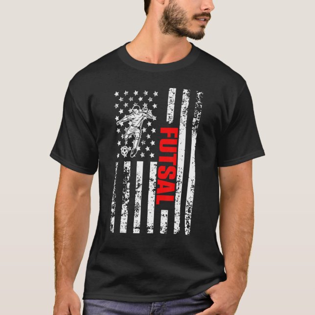 US American Flag Sports Patriotic Futsal T-Shirt (Front)