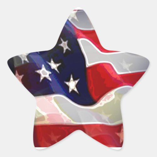 US American Flag Star Sticker