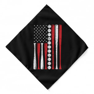 US American Flag Vintage Baseball Flag 4th Of July Bandana