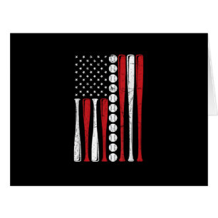 US American Flag Vintage Baseball Flag 4th Of July Cards