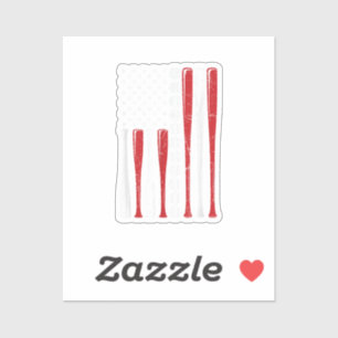 US American Flag Vintage Baseball Flag 4th Of July Sticker