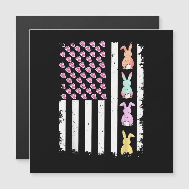 US American Flag with Bunny for Easter Day (Front/Back)