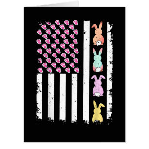 US American Flag with Bunny for Easter Day Card